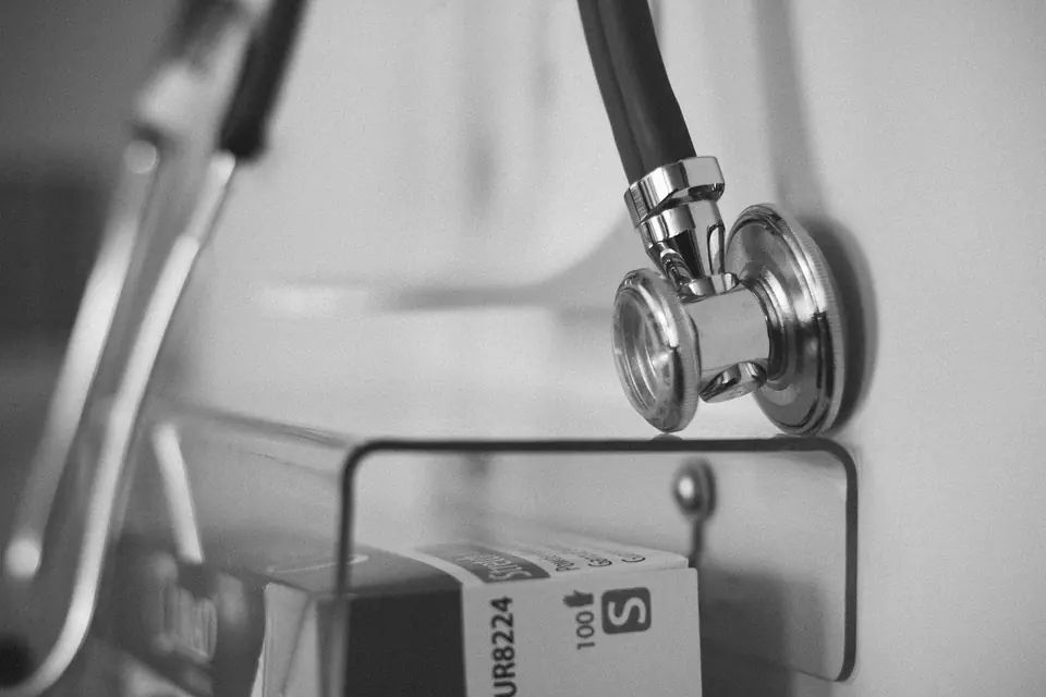Illustrative photo: a stethoscope on a doctor’s desk